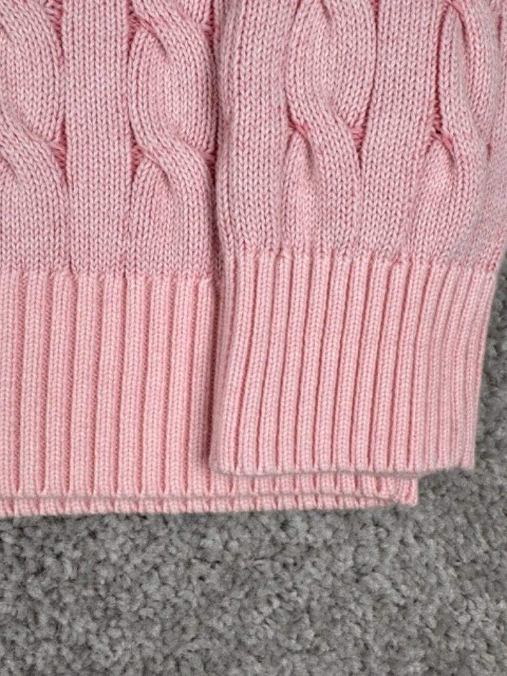 Brooks Brothers Cable Knit Sweater Women’s Large Pink Cotton Crewneck Soft - Picture 4 of 10
